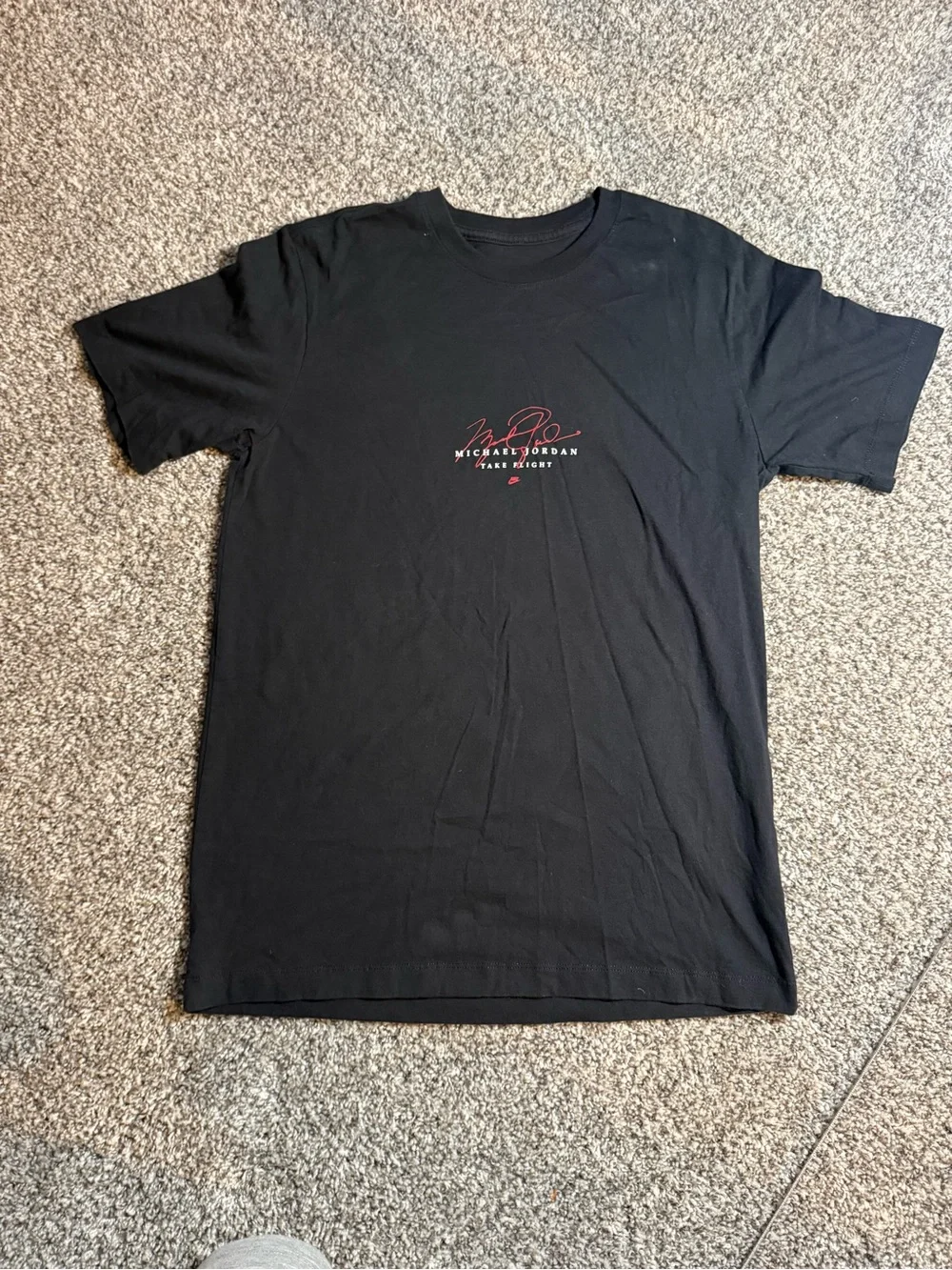 Jordan Black Short Sleeve Tee with Red Logo
